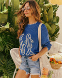 Coastal Harvest Sardine Embroidered Sweater