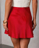 Olivra Satin Polka Dot Mini Skirt