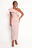 Eliya One Shoulder Frill Maxi Dress Ballet Pink