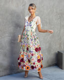 Wish Upon A Dream Floral Applique Midi Dress
