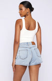 Hayley High Rise Denim Shorts Mid Blue