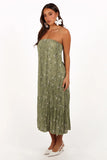 Sylvie Strapless Midi Dress Sage Botanical