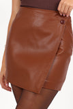 Rebecca Faux Leather Mini Skirt Camel