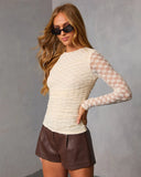 Zavina Ruched Lace Floral Top