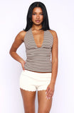 Next Vacation Halter Top Chocolate Cream Stripe