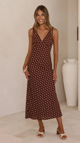 Sammie Maxi Dress Chocolate Nude Spot