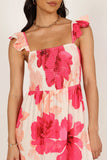 Tilly Shirred Maxi Dress Pink