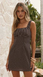 Adley Mini Dress Brown Polka