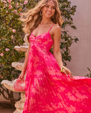 Soraya Printed And Pleated Maxi Dress