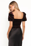 Elyria Puff Sleeve Top Chocolate