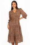 Simone Midi Dress Camel