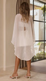 Carey Sheer Cape Poncho White