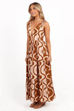 Zora Maxi Dress Tan Print