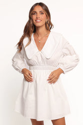 Nerida Long Sleeve Mini Dress White