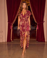 Afterglow Guest Printed Plisse Maxi Dress