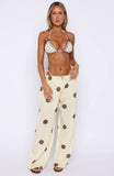 Tropic Muse Pants Cream Choc Polka Dot