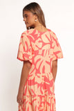 Corinna Mini Dress Coral Print
