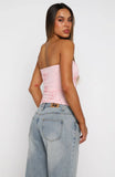 Glow Season Beaded Strapless Top Baby Pink