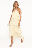 Jonia Halterneck Maxi Dress Butter Yellow