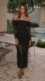 Isadora Off Shoulder Maxi Dress Black
