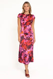 Lisbeth Midi Dress Magenta Floral