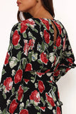 Minelli Pleat Top Black Rose