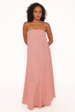 Soph Strapless Maxi Dress Pink Stripe