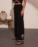 Cabana Coast Embroidered Palm Wide Leg Pants