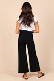 Georgette High Waisted Straight Leg Pants Black