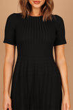 Audrina Knit Midi Dress Black