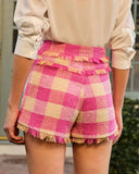 Light Check Plaid Frayed Mini Skort