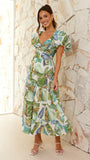 Balthazar Maxi Dress Green Blue Print