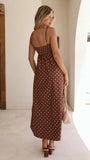 Elie Maxi Dress Chocolate Cream Polka Dot