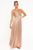 Faye Strapless Maxi Dress Gold