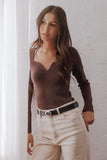 Trinity Long Sleeve Top Chocolate Brown
