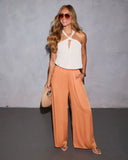 Shaunie Twist Halter Neck Top