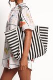 Savannah Beach Bag Black Stripe