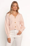 Isabel Button Front Cardigan Pale Pink