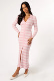 Eliana Long Sleeve Midi Dress Pink