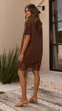 Avei Lace T Shirt Mini Dress Chocolate