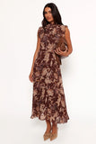 Delphine Maxi Dress Brown Floral
