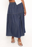 Meadow Midi Denim Skirt Dark Wash