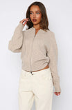 Stripe Me Down Knit Jacket Oat White