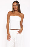I Knew Youd Leave Strapless Top White