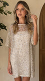 Zanthe Sequin Mini Dress Beige