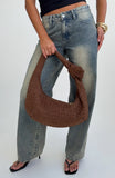 Lexi Shoulder Bag Chocolate Faux Suede