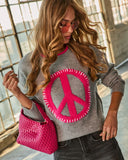 Peace Sign Vibes Long Sleeve Graphic Sweater