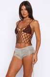 Stay Charmed Beaded Top Chocolate