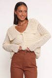 Lyra Large Collar Cardigan White