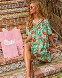 Petal Cove Floral Print Mini Shirt Dress